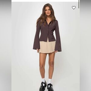 Princess Polly Brown Pinstripe Blazer